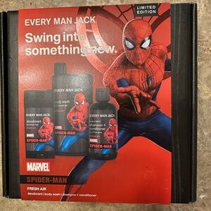 Spider Man Marvel EVERY MAN JACK Ltd Ed Body Wash Deodorant Shampoo Set New